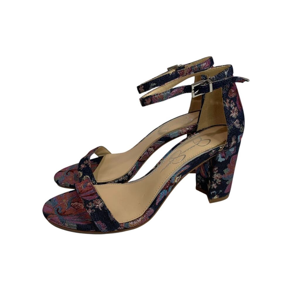 Size 6 Jessica Simpson Womens Monrae Tapestry‎ Sandal 2.75" Heels